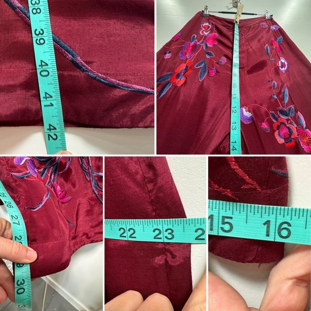Free People Trousers Mimi Embroidered Floral Wide Leg US 6 NEW - Picture 10 of 16